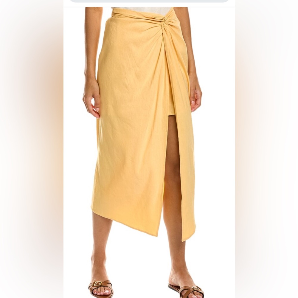 Monrow yellow linen skirt NWOT